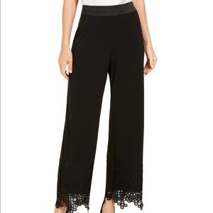 Alfani Palazzo lace trim pull on pants